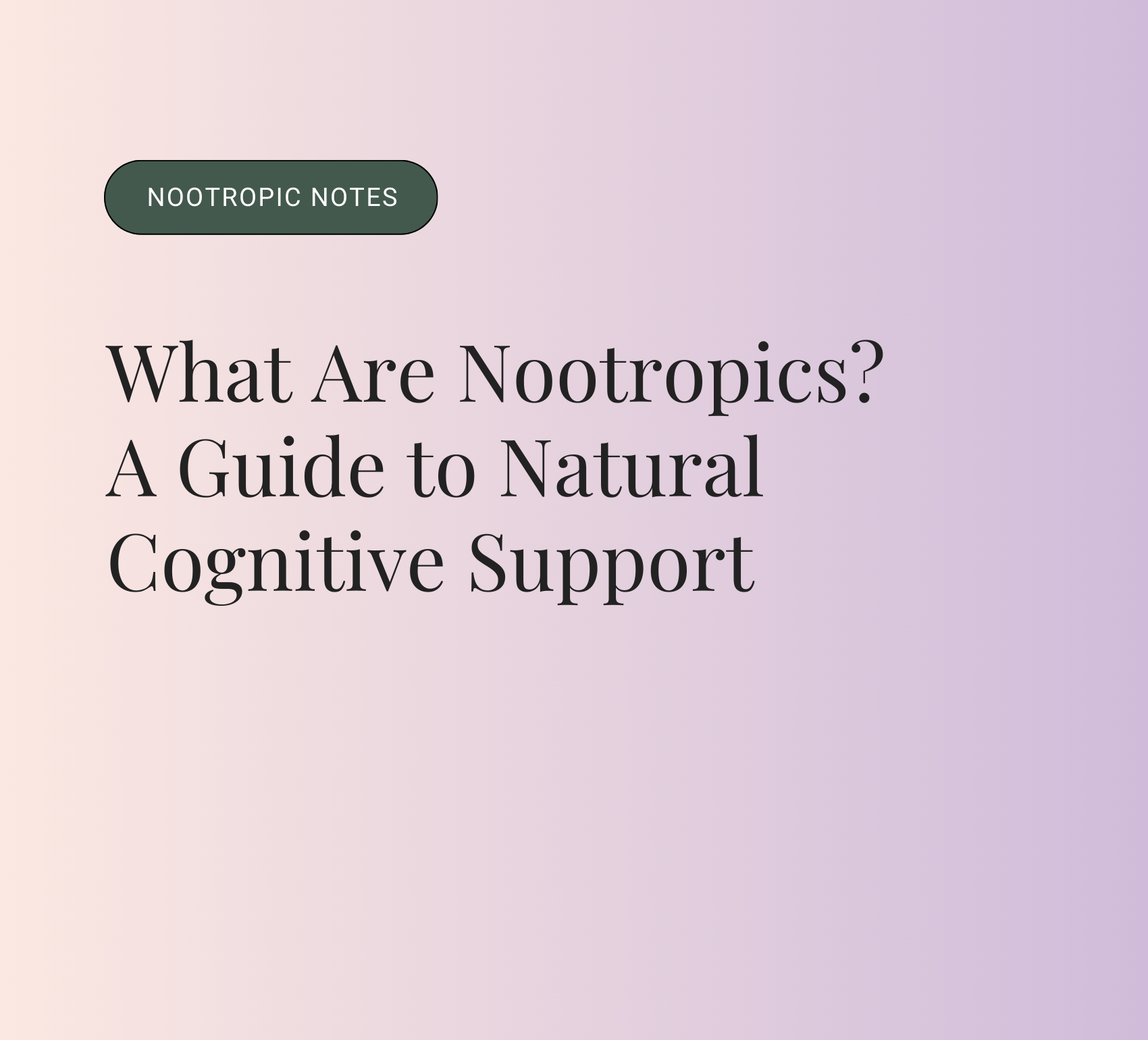 What Are Nootropics? A Guide to Natural Cognitive Support